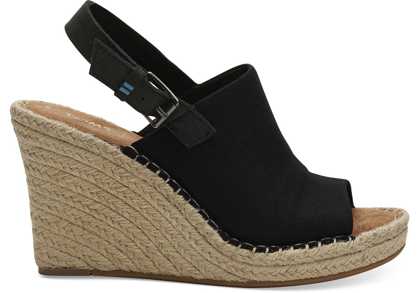 Toms Monica Heel Wedge Black - Womens - 60423-HPMB